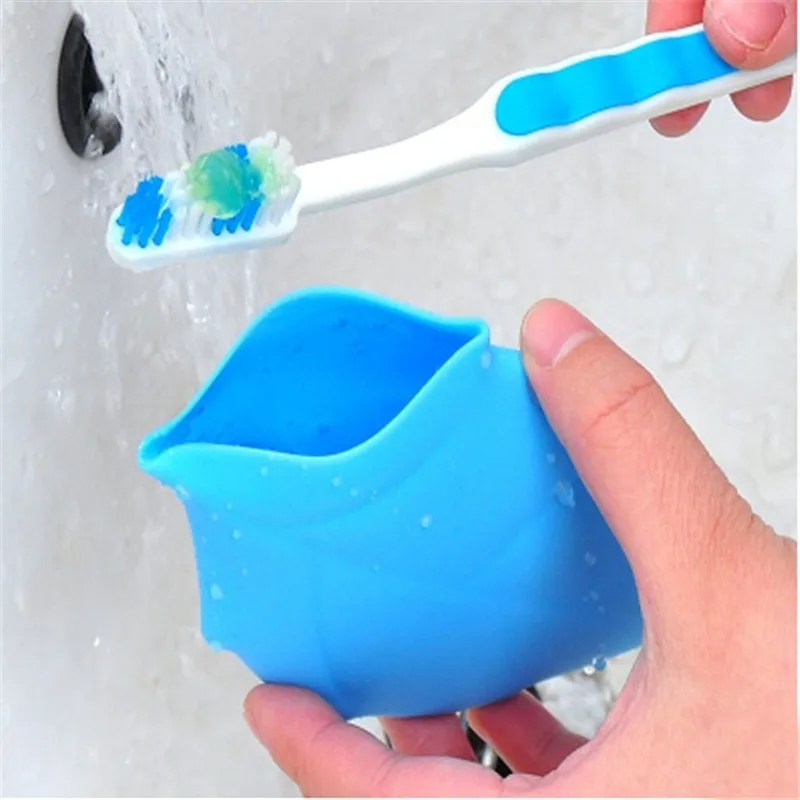 1PC Portable Travel Drinking Cup Silicone Maple Leaf Tooth Brushing Cup Gargle Wash Camping Toothbrush Holder For Toothbrush