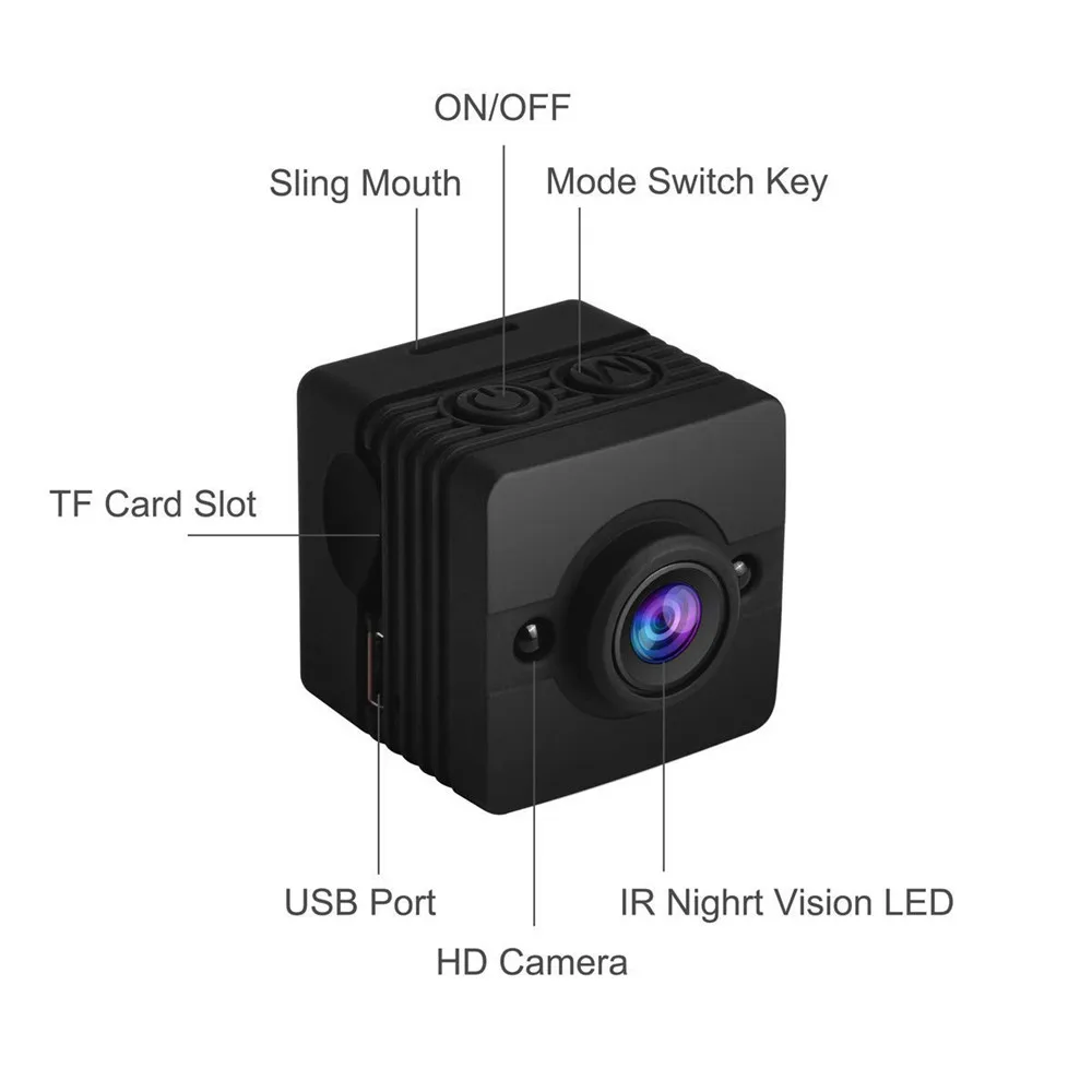 Новая SQ12 мини камера 720p камера ночного видения широкоугольный объектив Водонепроницаемая мини видеокамера DV диктофон Экшн-камера SQ 12