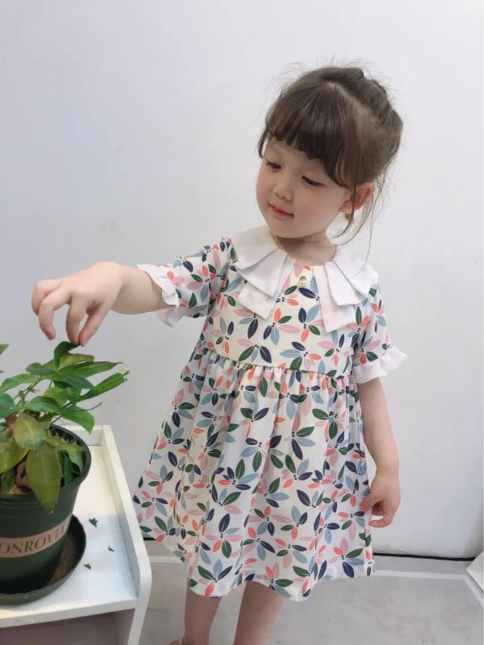 Новая летняя детская одежда,, складная кукла, воротник, платье с цветочным рисунком