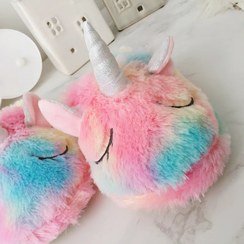 Winter Unicorn Household Anti-Slip Indoor Home Slippers Toddler baby girls boys toddler kids teen slippers shoes Halloween