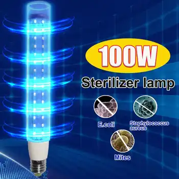 

100W Germicidal UV Lamp Sterilization LED Lighting Disinfection Light Bulb Ultraviolet Sterilizer Household Cleaning Light