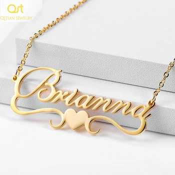 

Any Personalized Custom Name Necklace, stainless steel Nameplate Necklace, Pendant Necklaces Choker Women Best Friend Gift