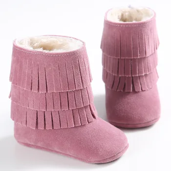 

Tassel Baby Boots Warm Thicken Newborn Baby Girl Winter Shoes Soft Plush Cotton Toddler Infant Snow Boots Non-Slip Girls Shoes