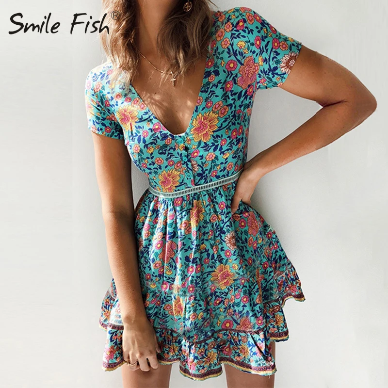 blue floral sundress