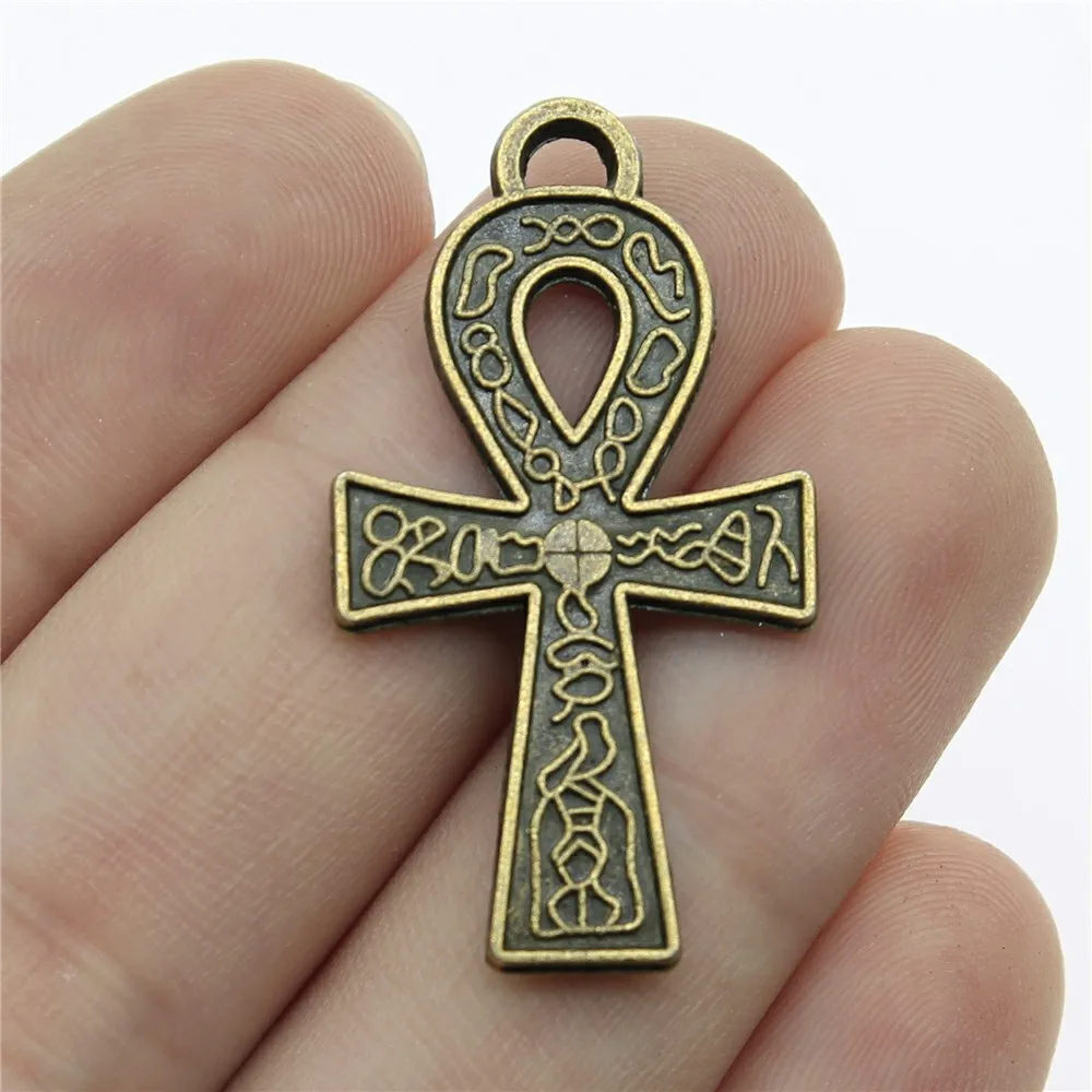 WYSIWYG 4 шт. 38x21 мм двусторонний Ankh Cross Charm Подвески для изготовления ювелирных