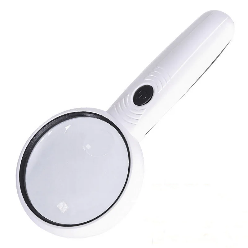 5-12X High-Definition Handheld Magnifying Glass With Two LED Lights and One UV Counterfeit Lamp, Reading Maintenance Magnifier - Цвет: MGSC067  5-12X