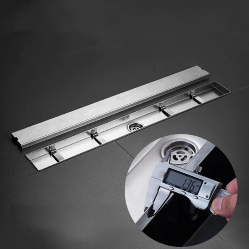 

Linear Channel Floor Drain Gate Stainless Steel Deodorization Type Shower Bathroom Drain Cover Invisible Large Displacement Flo