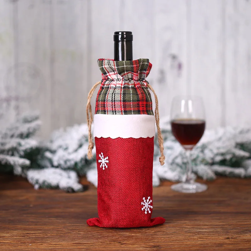 7 Leeiu лось Санта Клаус Крышка для бутылки вина Рождественский подарок сумка Navidad Merry christmas украшение для дома Рождественский Декор стола - Цвет: 7