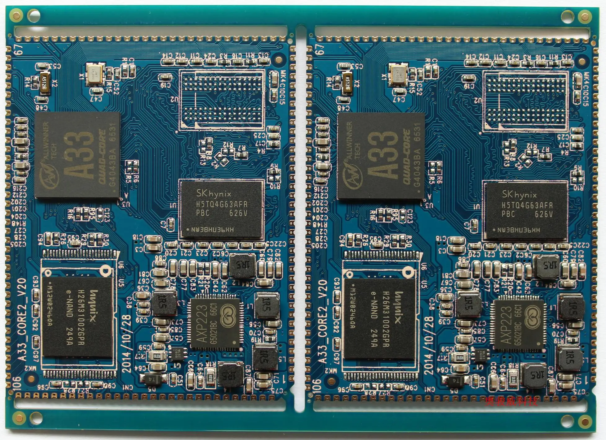  Open Source Quanzhi A33 Core Board 2 / Stamp Hole 134PIN / Quad Core A7 / Low Version / Frequency 1