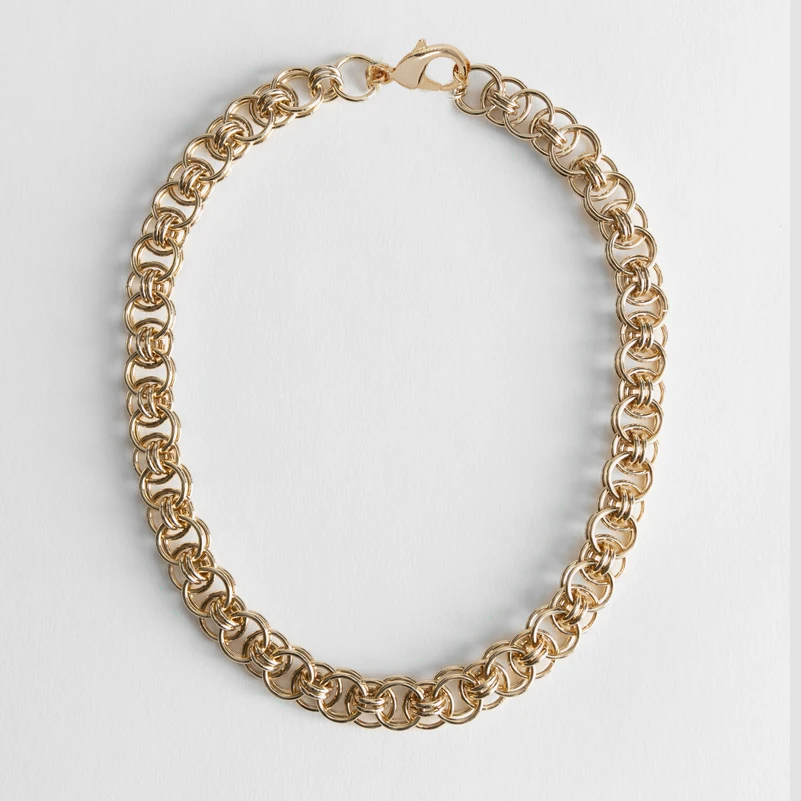 2020 handmade brass stainless steel Statement Jewelry Party Gift Collar Necklace chunky choker women Resin Chain Link | Украшения и