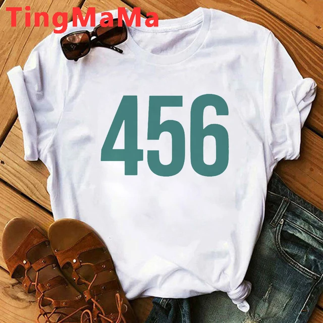 Korean TV Squid Game T Shirt Men Kawaii Cartoon Summer Tops 456 Graphic Tees Unisex Harajuku Fashion Korean Style T-shirt Male 69258