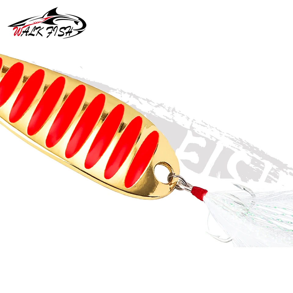 Premium Feathered Metal Spoon Lure in Gold/Silver (Multiple Weights Available)