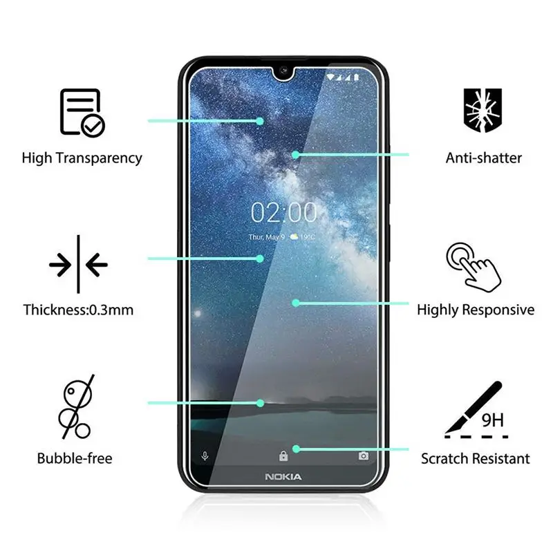 2 шт. закаленное Стекло для Nokia 7,2 Стекло Экран протектор для Nokia 3,2 3,2 4,2 6,2 7,2 защитный Стекло пленка