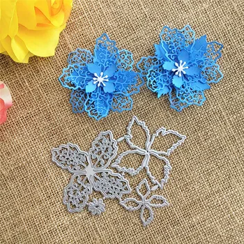 

133*106mm Flower puzzles Cutting dies metal crafts paper die-cutting /DIY embossing Christmas and New Year Scrapbooking
