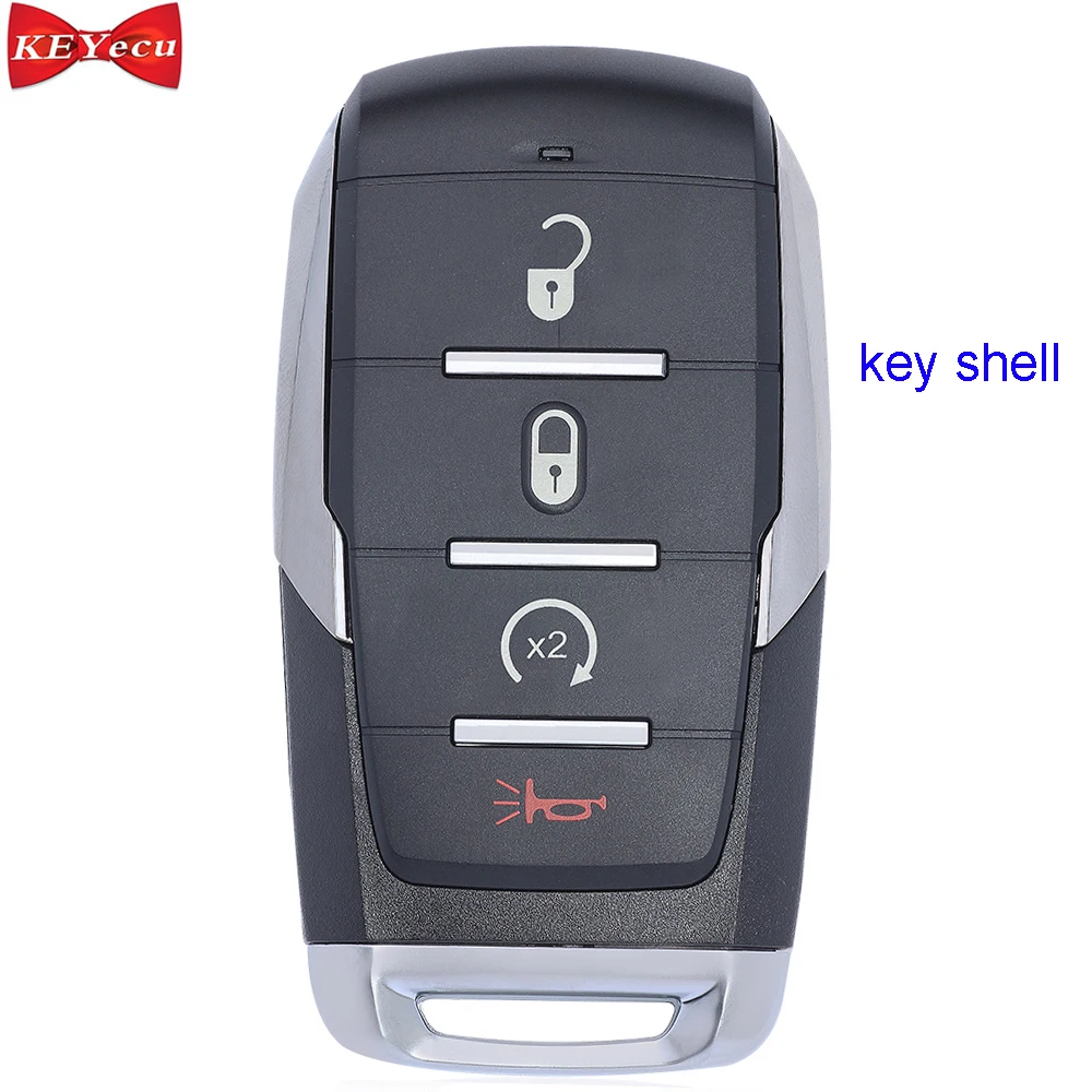 

KEYECU for RAM 1500 2019 2020 Remote Shell Case Fob Housing 4 Button for OHT-4882056 68291689