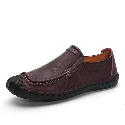 

2019 Fashion Leather Men Shoes Casual Flat Men Shoes Waterproof Breathable Loafers Genuine Leather Slip Moccasins Comfortable