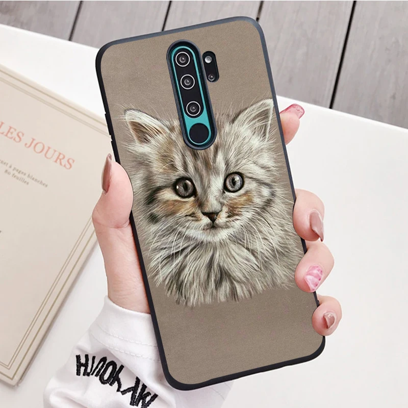 Kim Haskins Cat black Silicone Phone Case For Redmi note 9 8 7 Pro S 8T 7A Cover