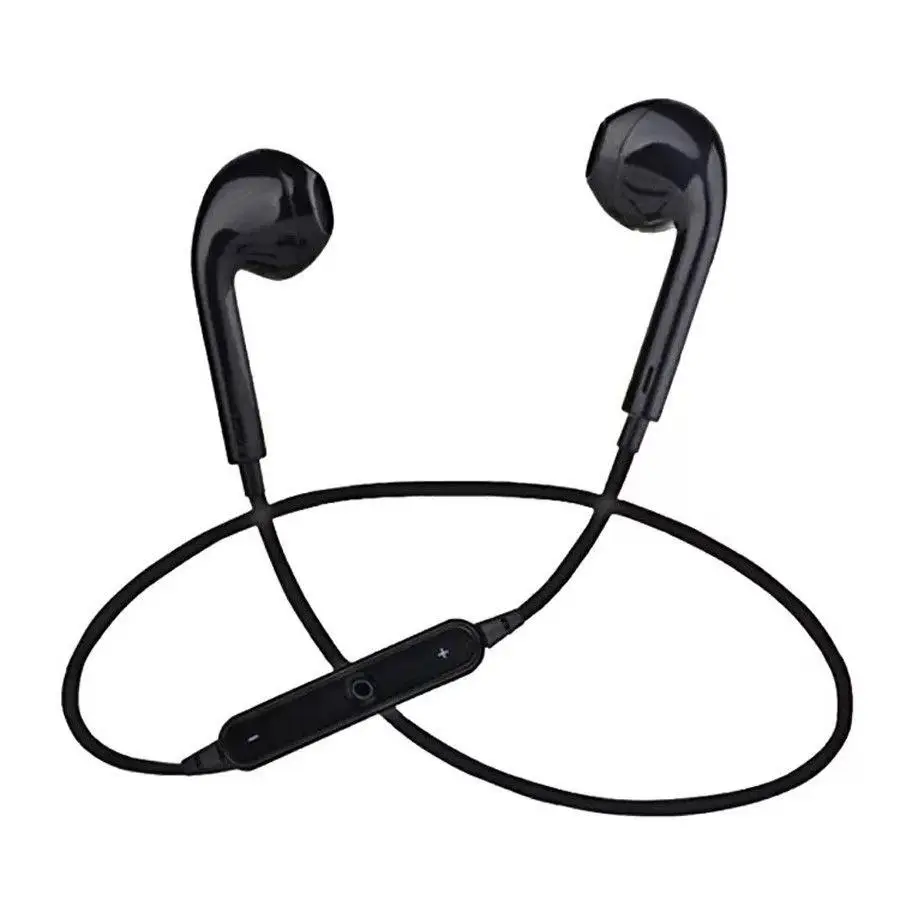 S6 Беспроводной наушники Магнитный Bluetooth наушники Беспроводные спортивные бас, гарнитура, хенд фри, наушники с микрофоном для телефона - Цвет: Черный