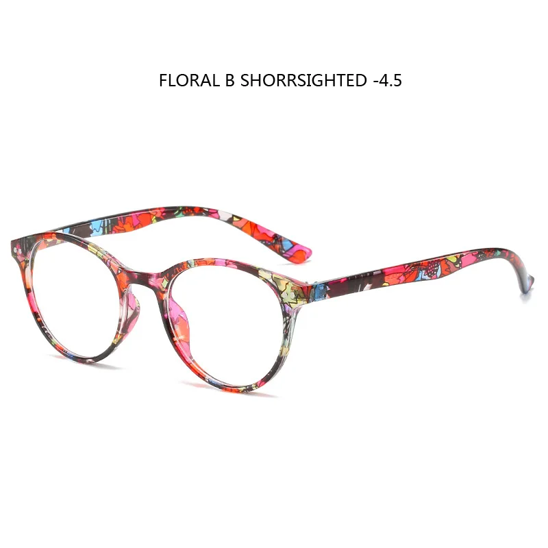 Zilead овальные Fnished очки для близорукости женские цветочные близорукие очки для близоруких с Degree0-0,5-1,0-1,5-2. 0.-6,0 - Цвет оправы: floral B myopia 4.5