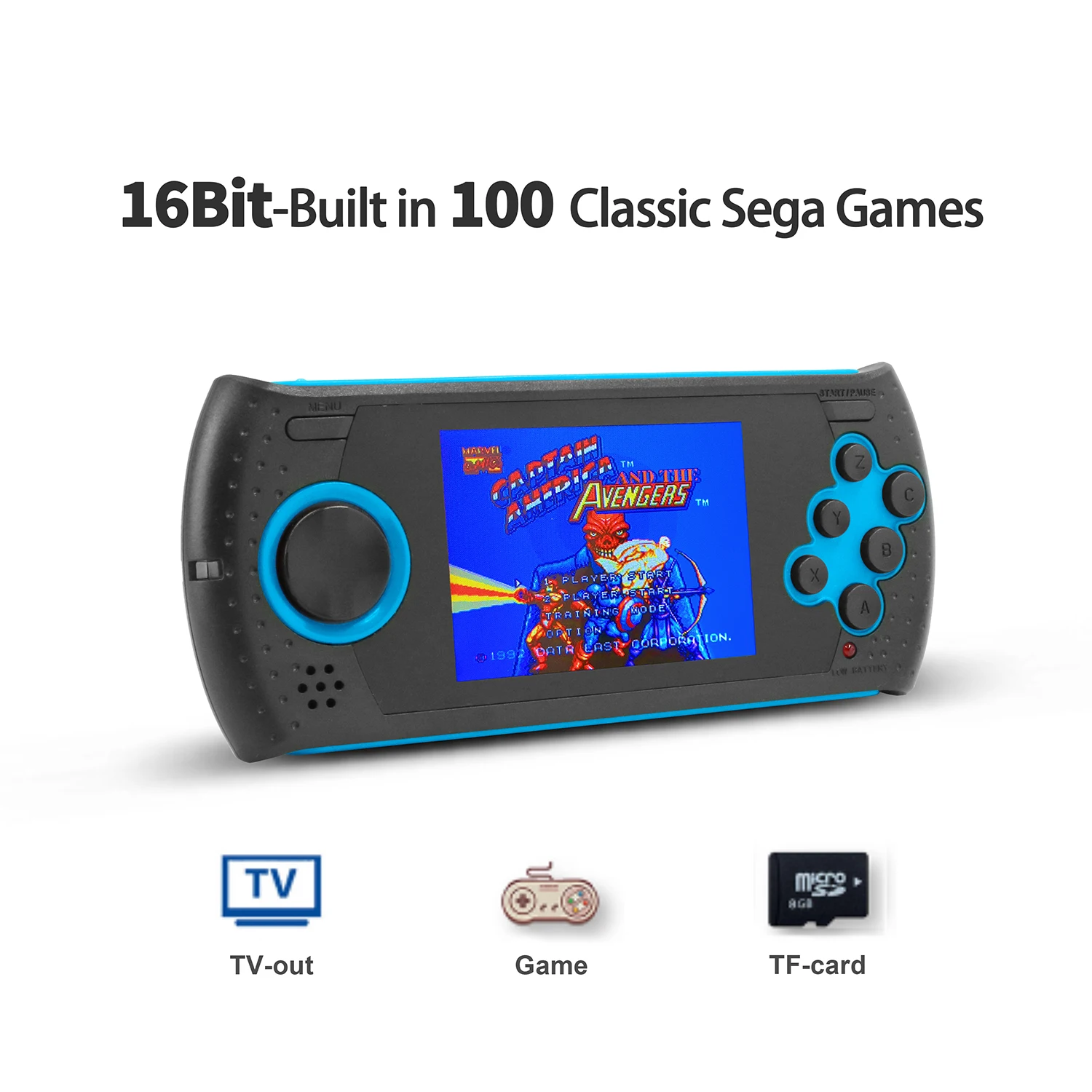 Новая портативная игровая консоль 3 0 дюйма 100 встроенных классических игр для sega