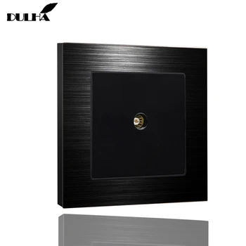 

TV Antenna Wall socket, Luxury Brushed Aluminum Satin Metal Panel, Universal Coaxial Cable Television Wiring Electric Outlet