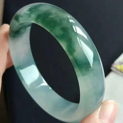 

zheru jewelry natural Myanmar jadeite 54-64mm ice green two-color bracelet elegant princess jewelry send mother to girlfriend