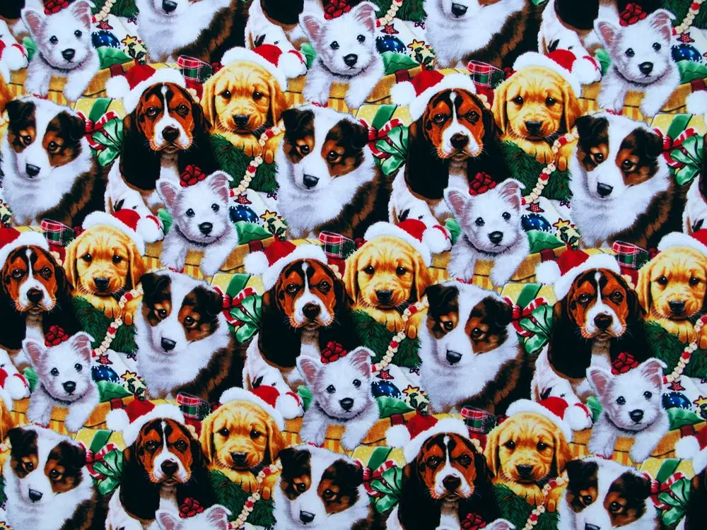 108cmx100cm Cotton Woven Fabric for textile, pathwork, cloth - Lovely dogs