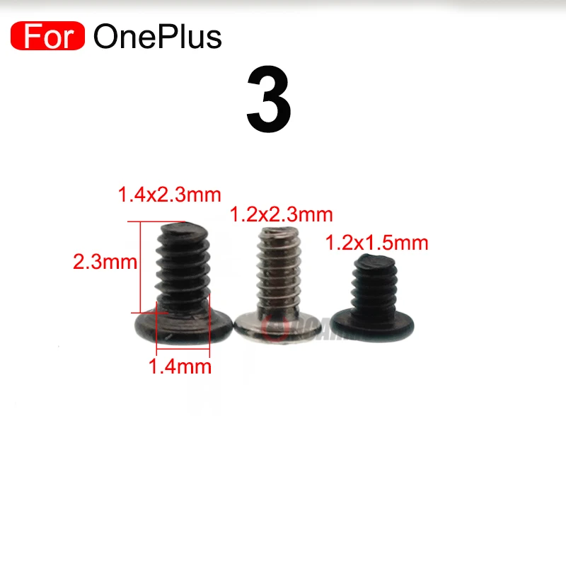 10Pcs 나사 OnePlus 3 내부 마더 필립스 나사 1.4mm * 2.3mm 1.2mm * 2.3mm 1.2mm * 1.5mm 교체 부품