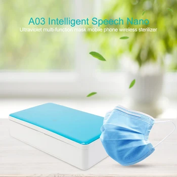 

Touch Voice Nano Sterilizer Box Ultraviolet Disinfection Cabinet Dryer Machine Home Wireless Charging UV Sterilizer Box