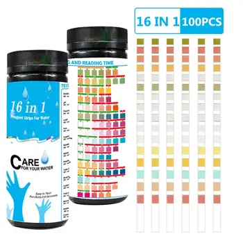 

16-in-1 Water Quality Test Strip for Checking Water Quality Test Aquarium Fish Tank Swimming Pool Water Drinking Test Strip