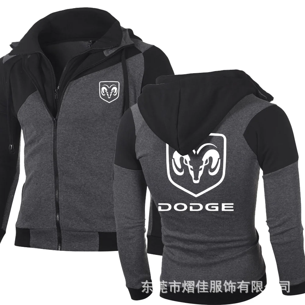 Мужская мода для DODGE Повседневная Толстовка Спортивная повседневная куртка пальто хип хоп двойная молния хлопок толстовка кардиган K