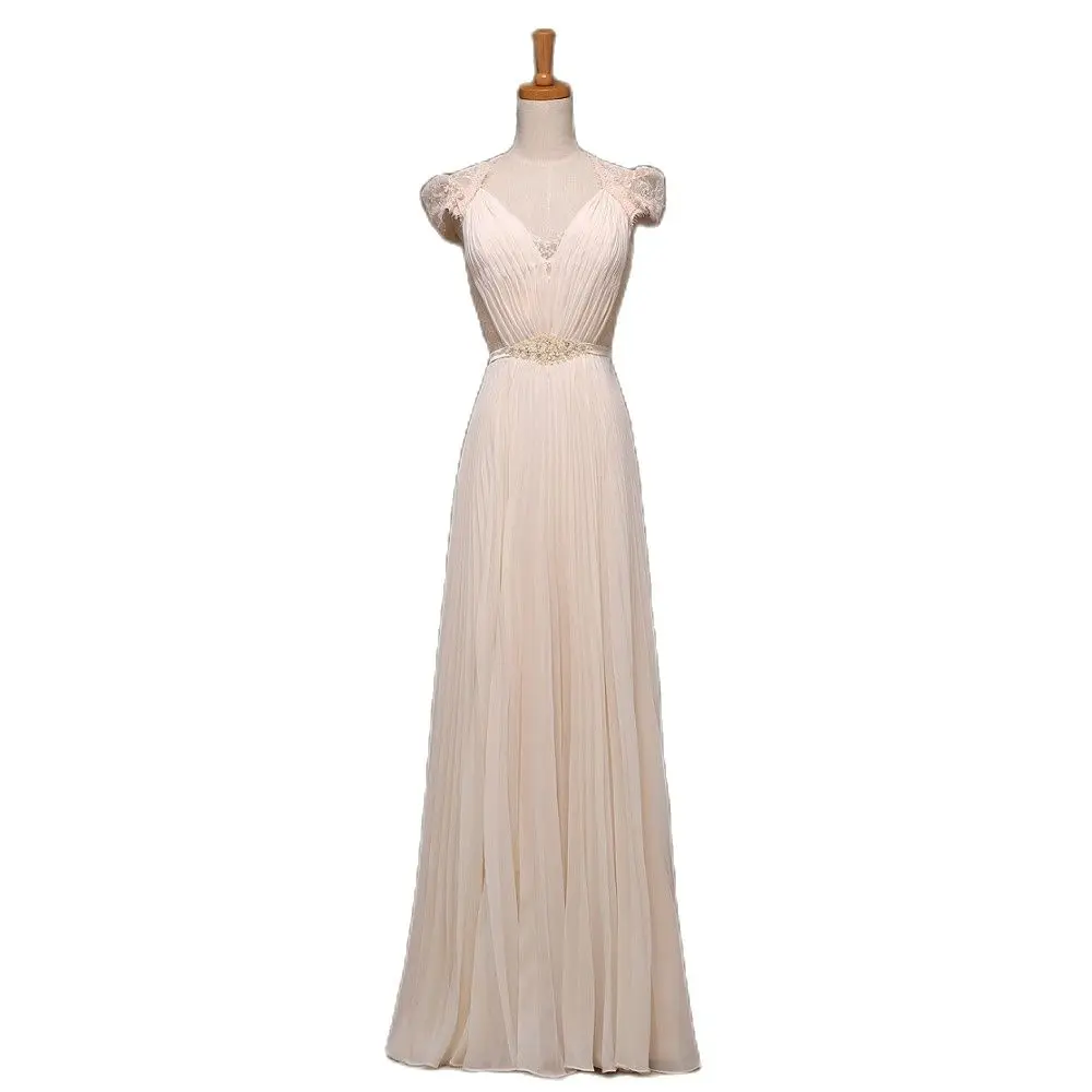 Saudi Arabia A-Line Short Sleeves V-Neck Floor-Length Plus Size Mother of the Bride Dress Beading Sashes 2021 Evening dresses | Свадьбы и