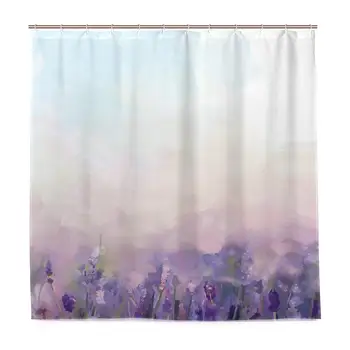 

Unique Shower Curtain Flowers in Serene Meadows Abstract Artistic Eco-Friendly with 12 Hooks in Bathroom W72 xH84