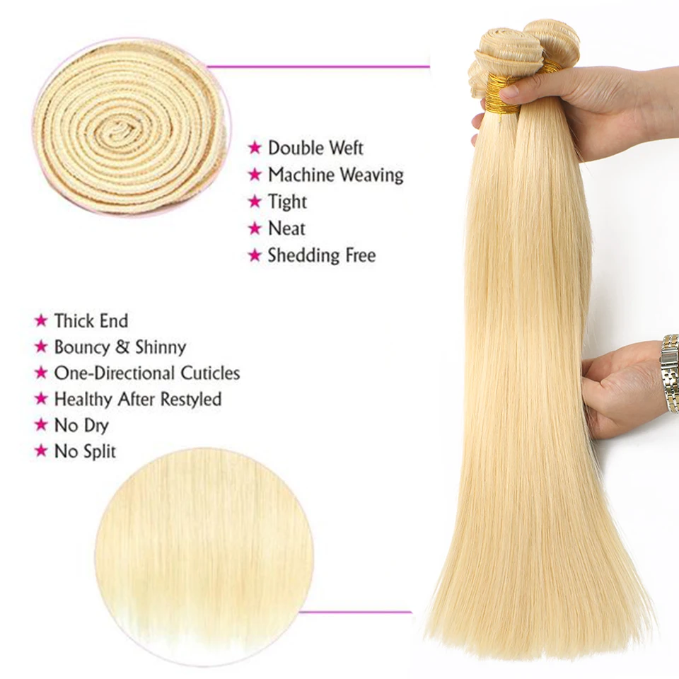 613 медовый блонд бразильские натуральные кудрявые пучки волос прямые волосы 3 пучка длинные прямые Омбре 1B/613 человеческие волосы для черных женщин