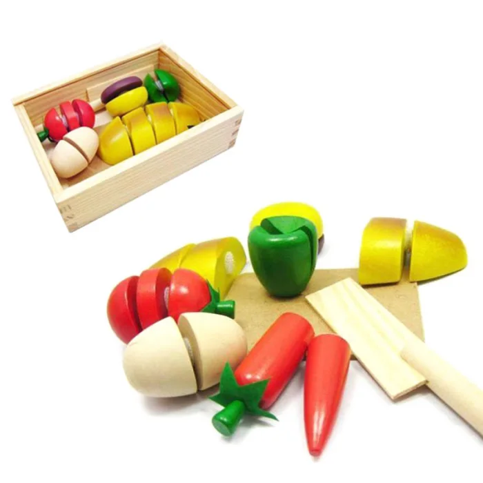 Детские ролевые игры, имитация фруктов, овощей, хлеба, набор игрушек, деревянные кухонные игрушки, набор NSV775