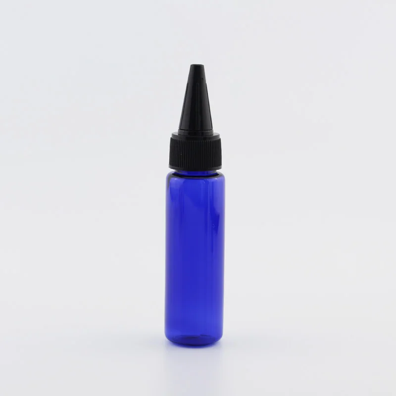 30ml Пустые Цветной Пластик E-Варенье бутылка-контейнер для косметики, а так же 30 г, бутылка для домашних животных с крышка коническая для шампунь по уходу за кожей 50 шт./лот - Цвет: Blue Bottle Black
