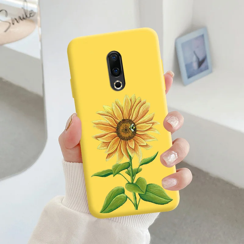 For Meizu 16 Protective Shell Silicone Soft Shell Phone Case Candy Color Case Fashion Silicone Color Chrysanthemum meizu phone case with stones Cases For Meizu