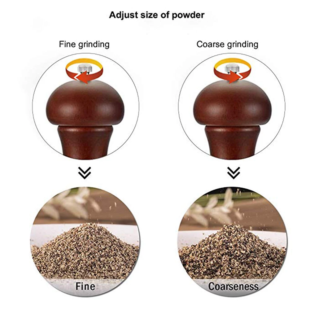 Hot Wooden manual pepper seasoning grinder adjustable vertical high salt bottle seasoning tool kitchen tool