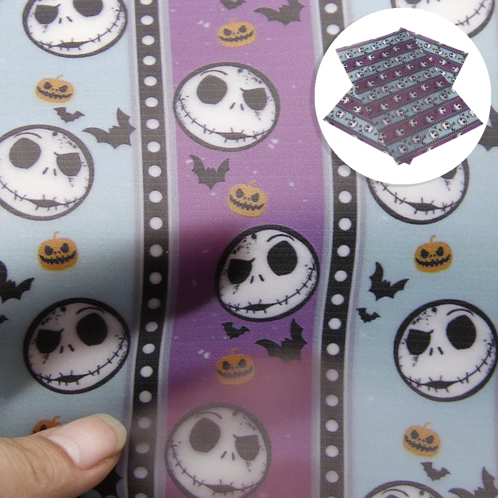 

David accessories 20*34cm Halloween Printed Synthetic Leather Patchwork For Hair Bow DIY Handmade Materials,1Yc7728