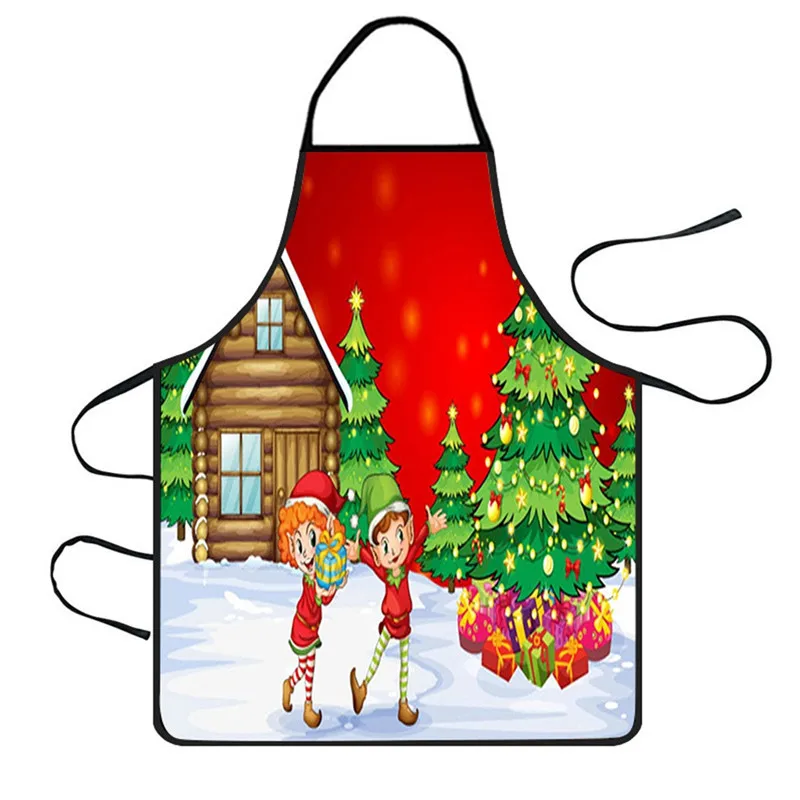 Christmas Party Decoration Waterproof Apron Kitchen Aprons Dinner Party Apron DIY Creative BBQ Gifts Decorations for Party#0925 - Цвет: H