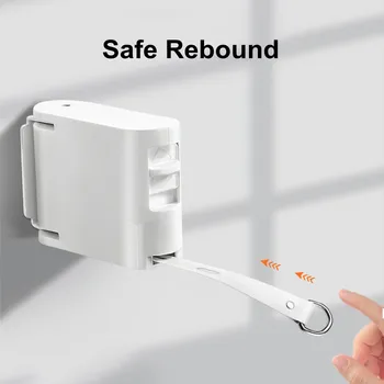 

New Indoor Outdoor Folding Retractable Laundry Clothesline Wall Hanging Stretch Washing Clothesline Shrinking Balcony Stealth Li