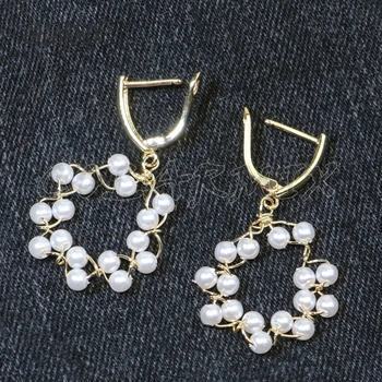 

6 Pairs Drop Winding Tiny Shell Pearls earrings Hook earrings tiny pearls jewelry earring lady gift jewelry earrings 9474