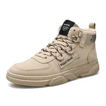 

Fall 2021 New High-Top Shoes Men's All-Match Casual Leather Shoes Breathable and Wearable Comfortable Platform Shoes