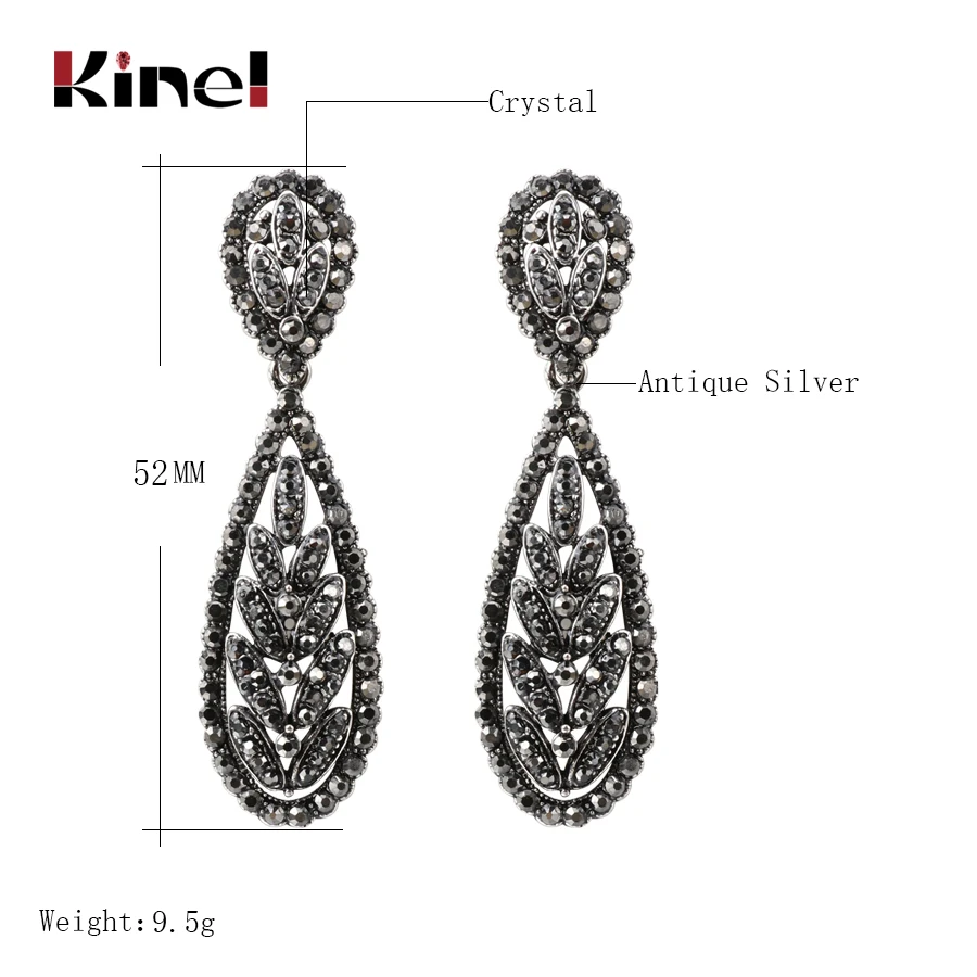 Kinel-Fashion-Gray-Crystal-Earrings-For-Women-Vintage-Jewelry-Punk-Silver-Color-Tree-Leaves-Long-Drop