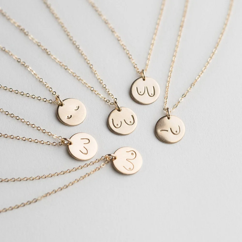 Pendant Necklace Jewelry Breast-Cancer Simple-Disk Girls Awareness for 10mm 18inch