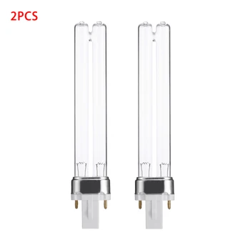 

New 2PCS 9W Aquarium Fish Tank UV Sterilizer Purifier Replacement Lamp Tube Bulbs Purifier Bulbs G23 Base Germicidal Ultraviolet