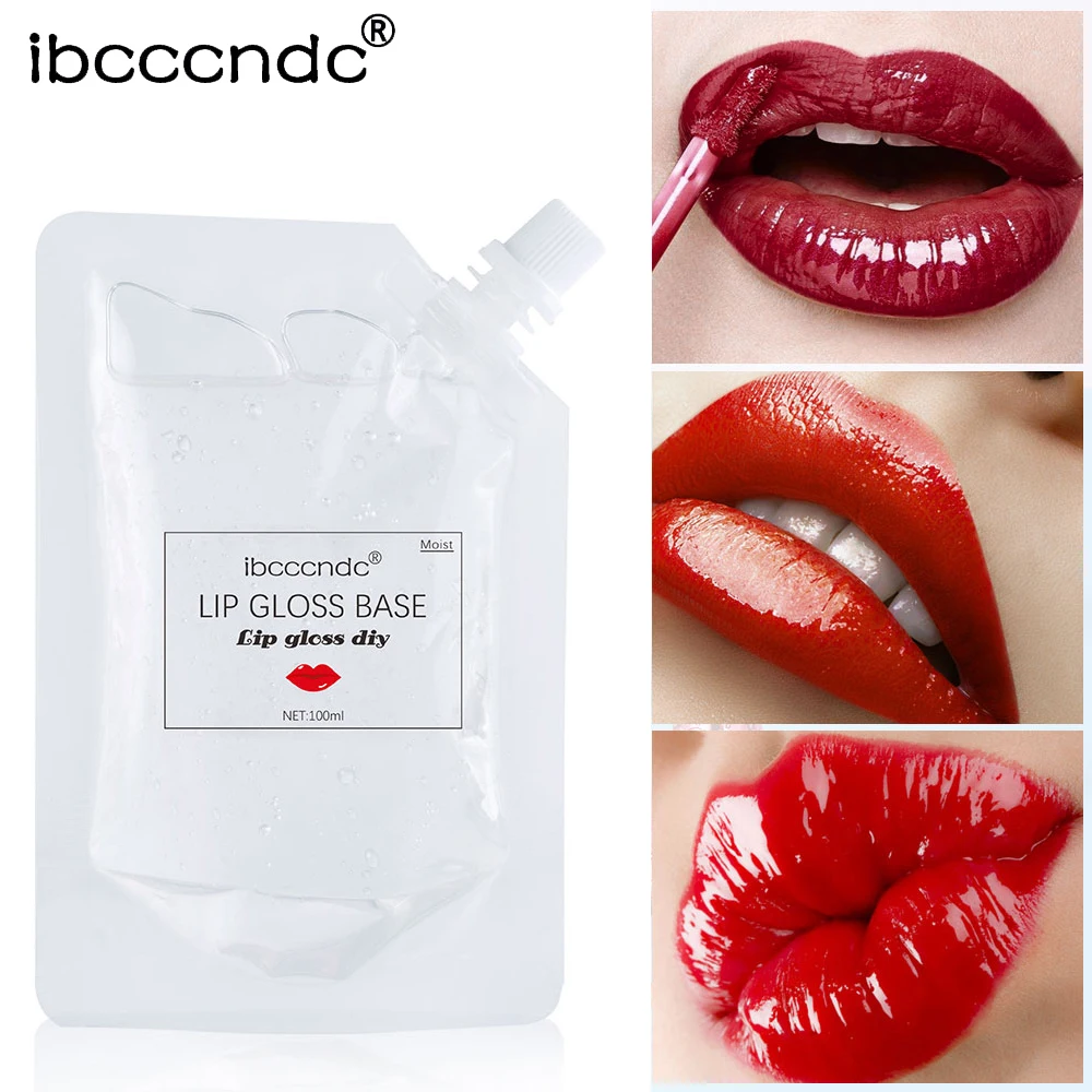 ibcccndc 100ml Matte Moisturizing Lip Gloss Handmade Lip Glaze Material Odorless Matte Versagel Lipgloss Base DIY Making Kit
