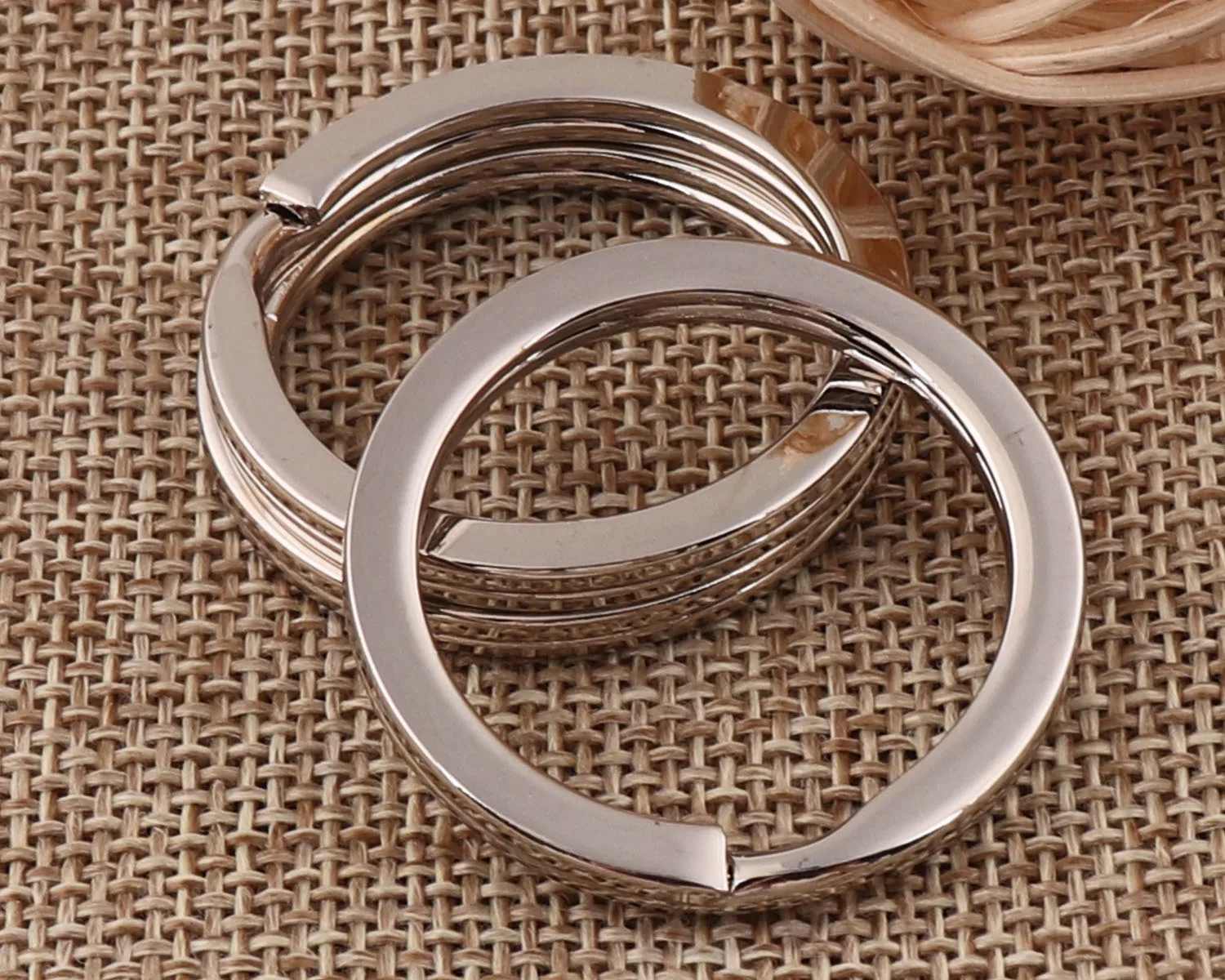 10pcs Silver Flat Key Ring Jump Split Rings Keychain Key Chains