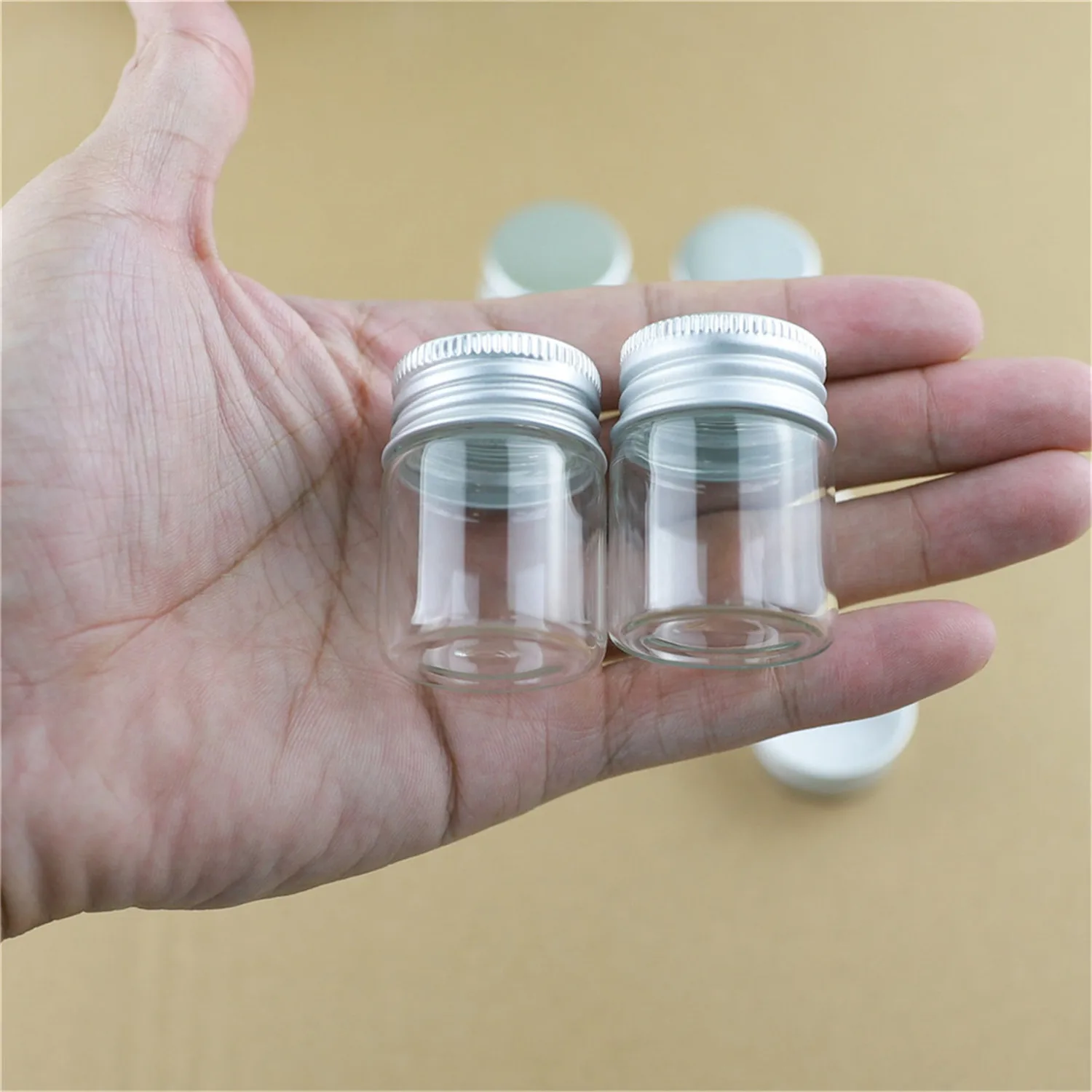 Mini Glass Jars Aluminum Lid, Small Glass Jars Metal Lids