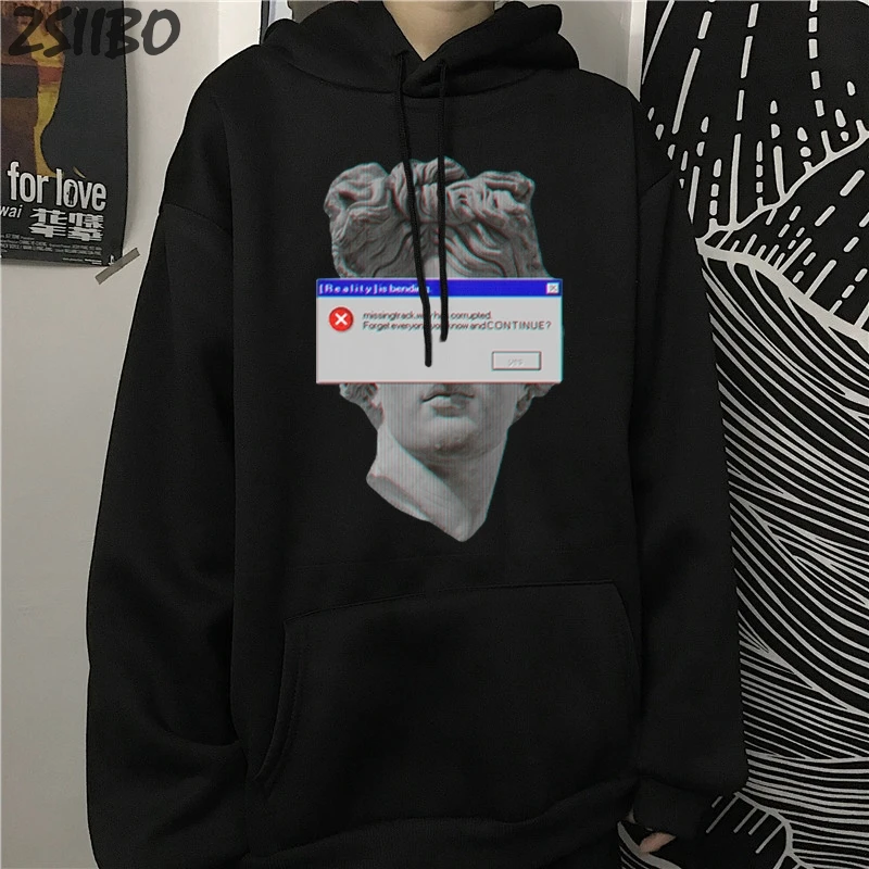 Мужские толстовки унисекс микеланжело статуя Давида Забавный принт Vaporwave